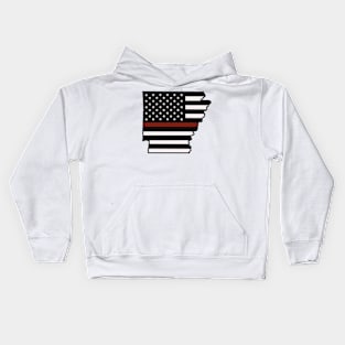 Fireman Arkansas flag Kids Hoodie